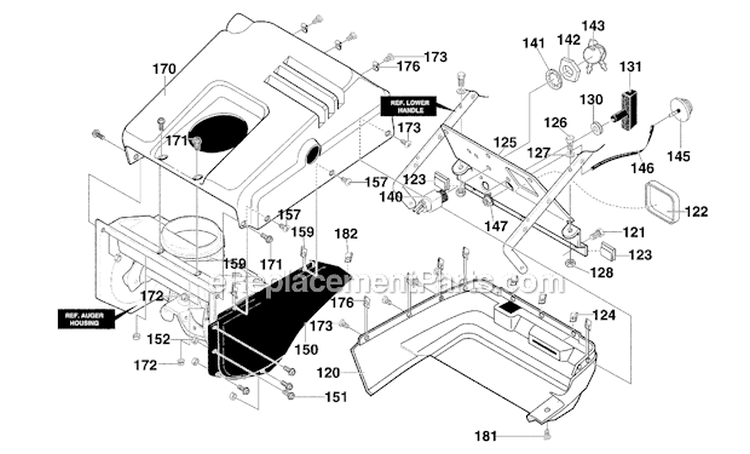 Top_Cover_Assembly Diagram and Parts List for 621450X4E  Murray Snow Blower