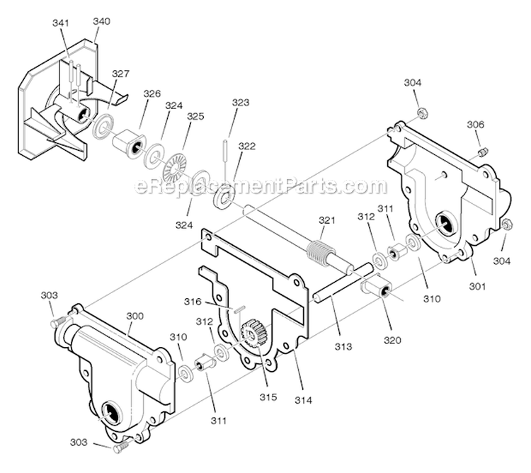 Gear_Case Diagram and Parts List for 622505X0B  Murray Snow Blower