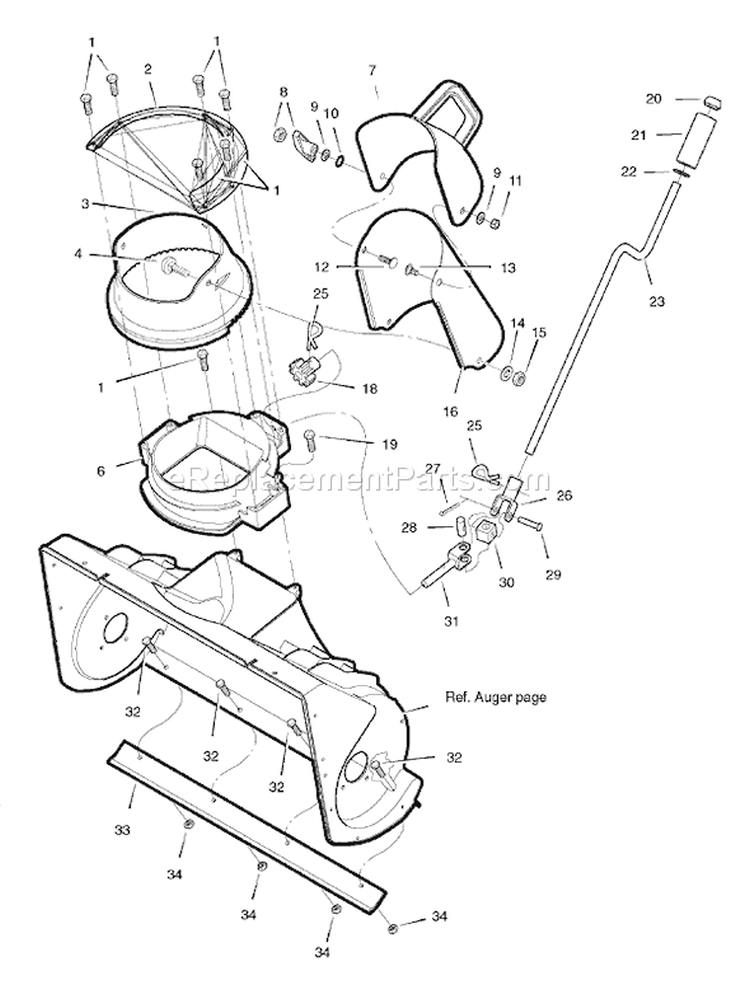 Page C Diagram and Parts List for 622594X16NA ST0522 - 2006 Murray Snow Blower