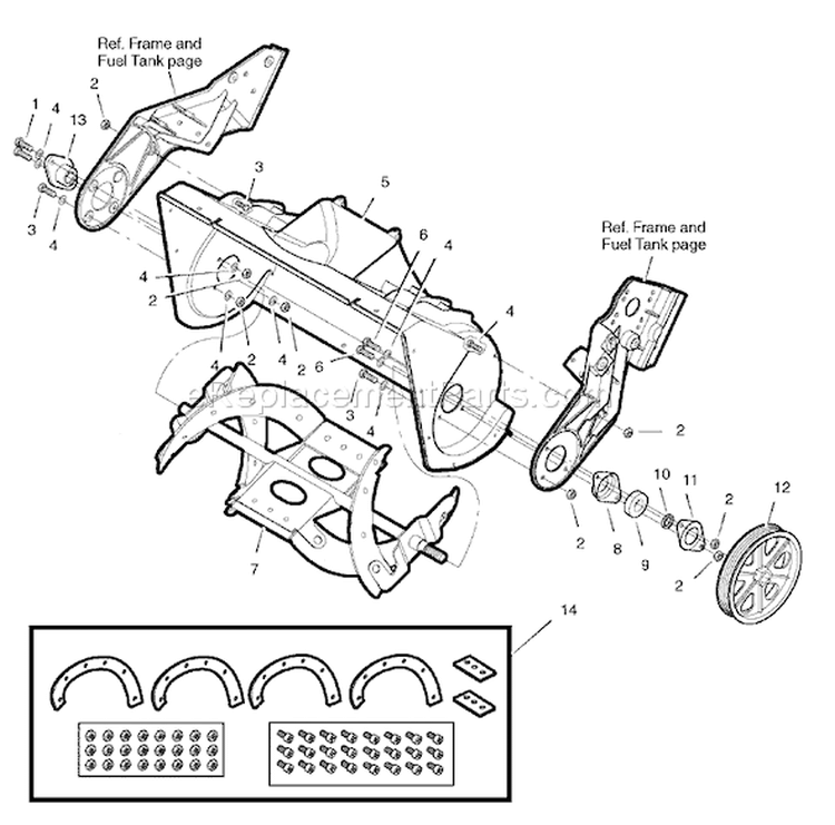Page A Diagram and Parts List for 622593X16NA ST0522M - 2007 Murray Snow Blower
