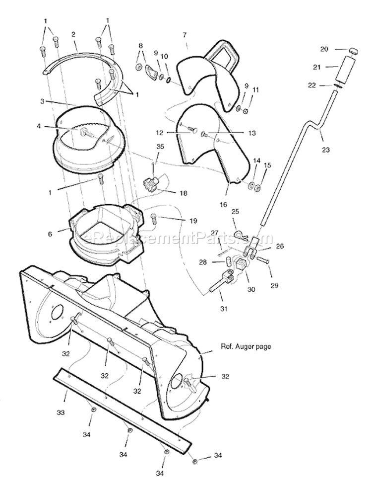 Page C Diagram and Parts List for 622593X16NA ST0522M - 2007 Murray Snow Blower
