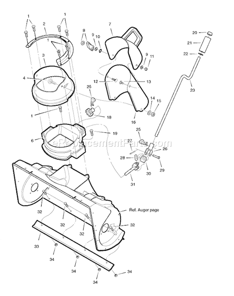 Page D Diagram and Parts List for 622594X85NC 2006 Murray Snow Blower