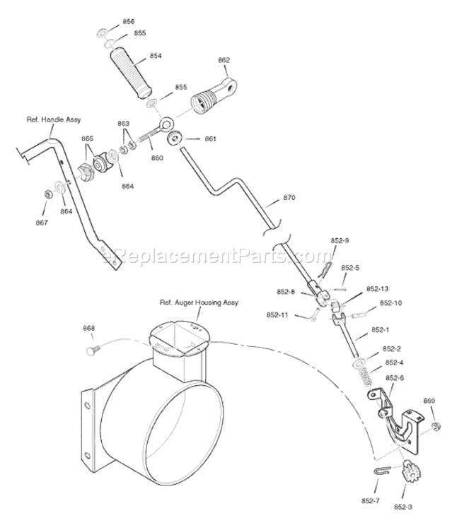 Page J Diagram and Parts List for 6240810X85 18-2857-282007 Murray Snow Blower