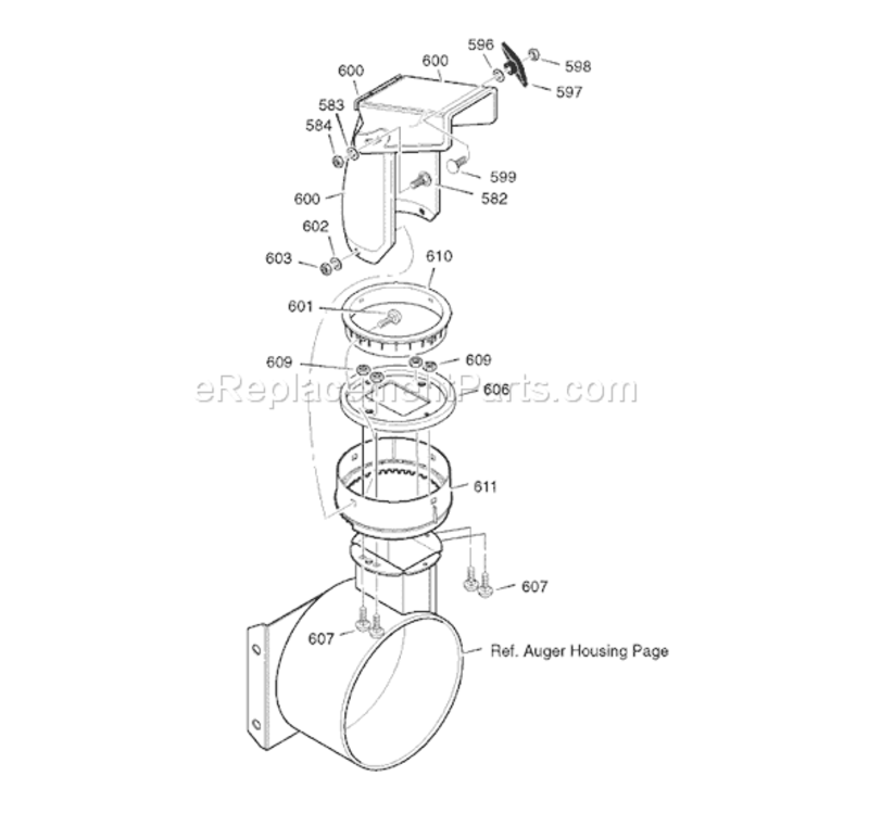 Page F Diagram and Parts List for 6240810X85 18-2857-282007 Murray Snow Blower