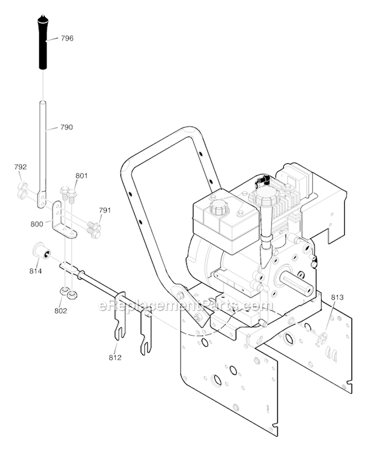 Shift_Yoke Diagram and Parts List for 624505X4D  Murray Snow Blower