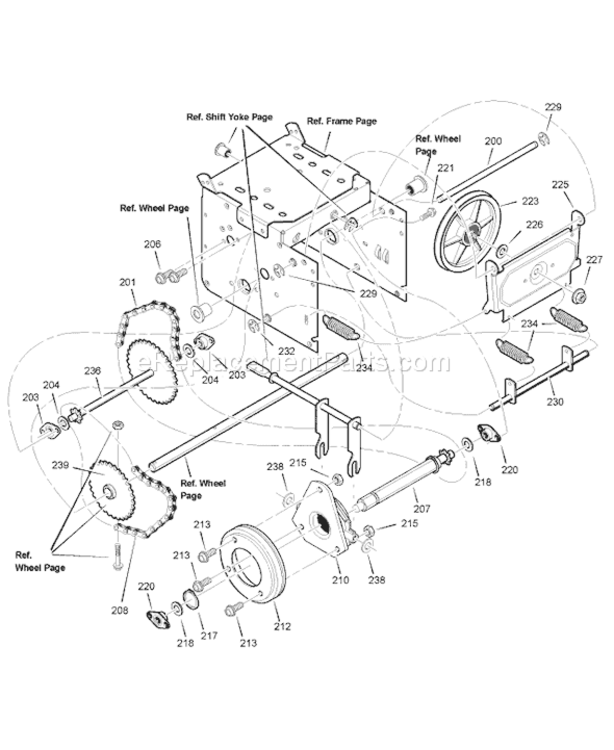 Page C Diagram and Parts List for 624555X110B SN6242006 Murray Snow Blower