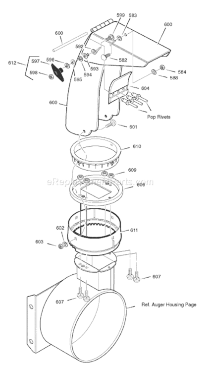 Page F Diagram and Parts List for 624650X16A ST65242006 Murray Snow Blower