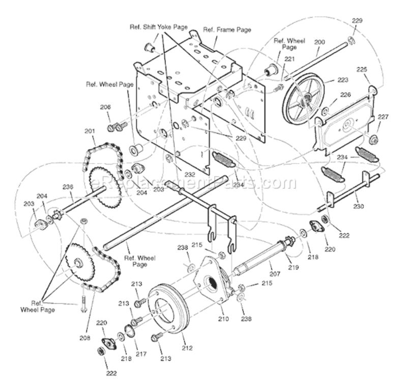 Page C Diagram and Parts List for 624650X16B ST65242007 Murray Snow Blower