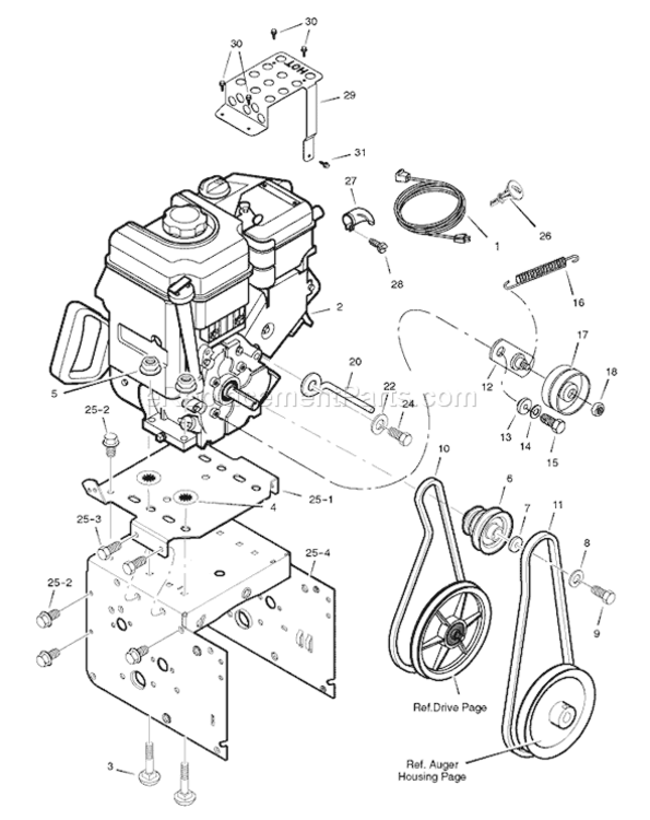 Page A Diagram and Parts List for 626752X16A ST75262006 Murray Snow Blower