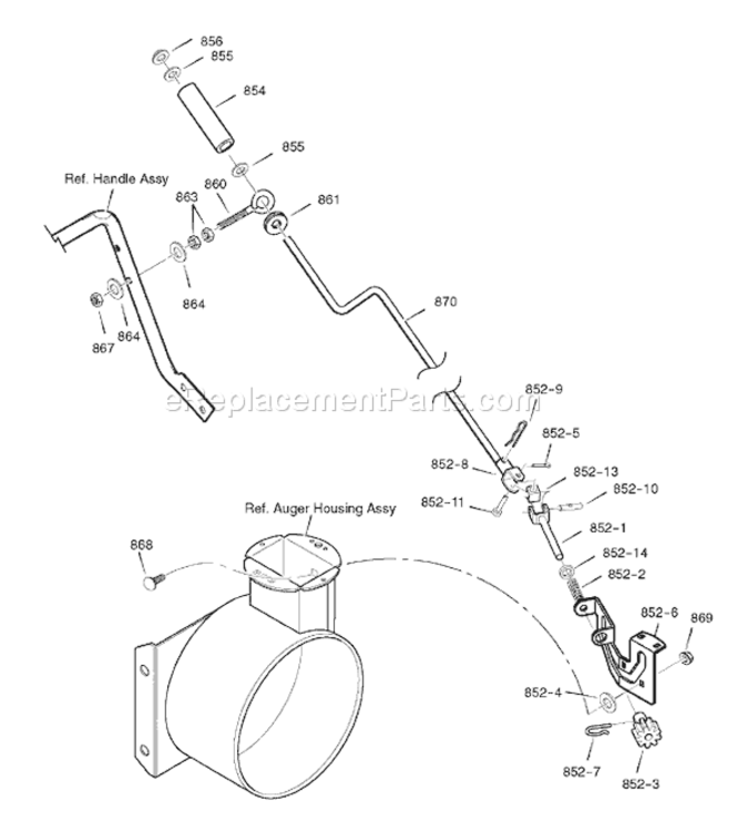 Page K Diagram and Parts List for 626752X16B ST75262007 Murray Snow Blower
