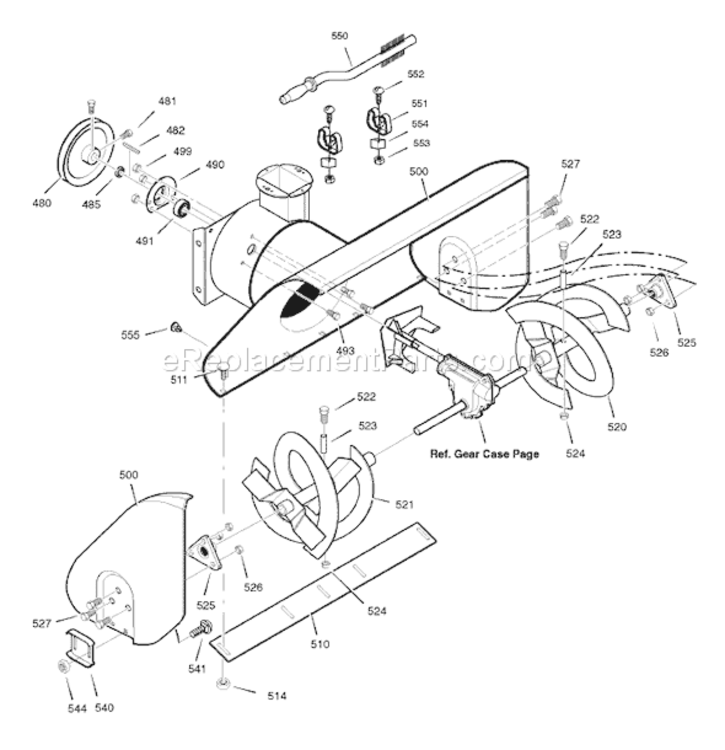 Page E Diagram and Parts List for 6271200X113A 18-2830-382007 Murray Snow Blower