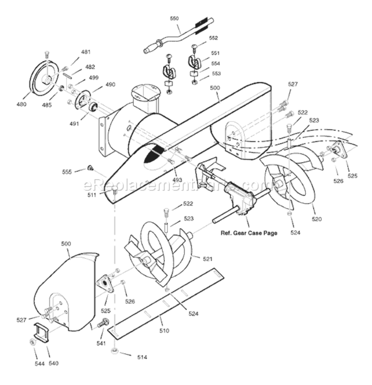Page E Diagram and Parts List for 6271200X85 18-2830-282007 Murray Snow Blower