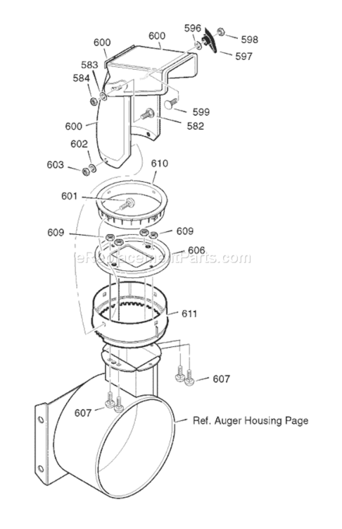 Page F Diagram and Parts List for 6271200X85 18-2830-282007 Murray Snow Blower