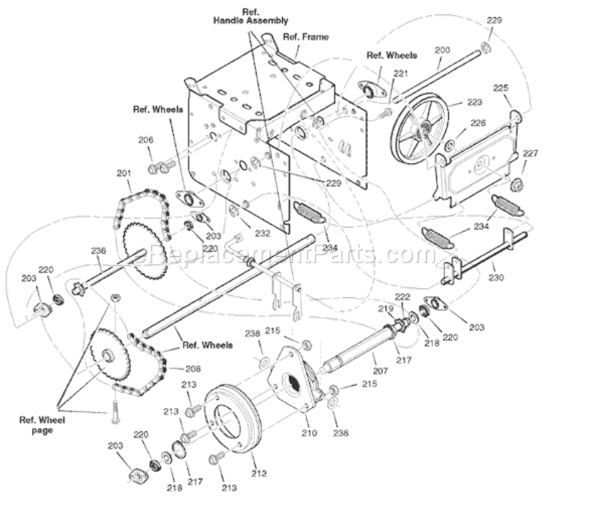 Page C Diagram and Parts List for 6271201X85A 18-2863-282007 Murray Snow Blower