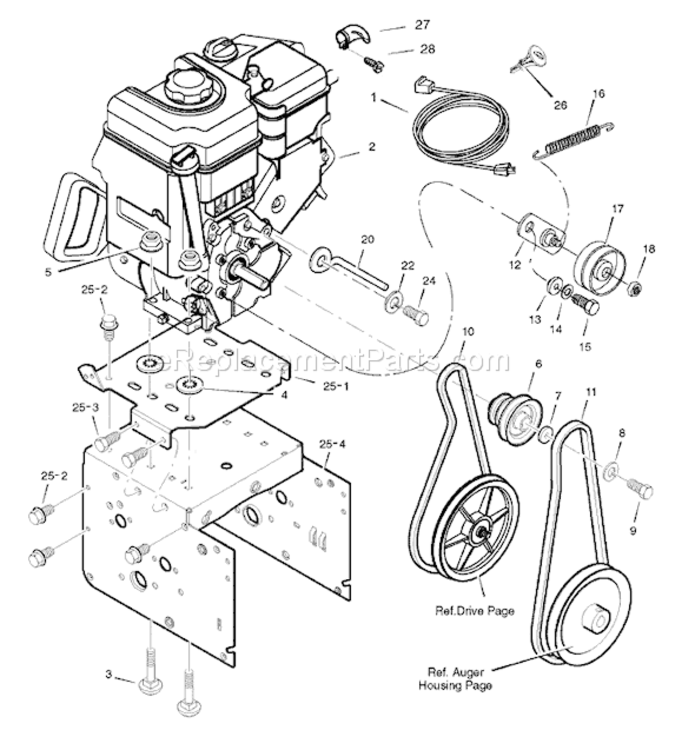 Page A Diagram and Parts List for 6271270X85 18-2856-282007 Murray Snow Blower