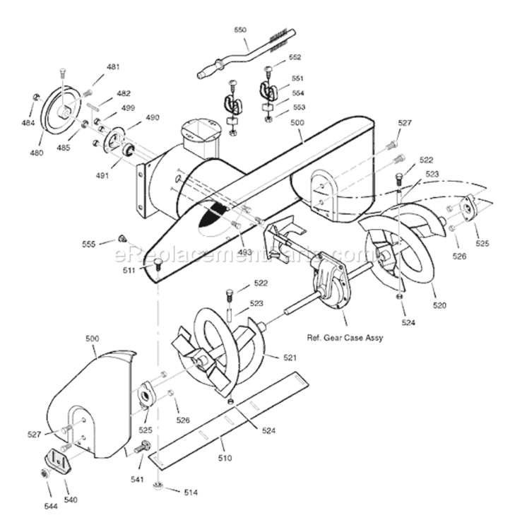 Page E Diagram and Parts List for 6271271X85 18-2829-282007 Murray Snow Blower