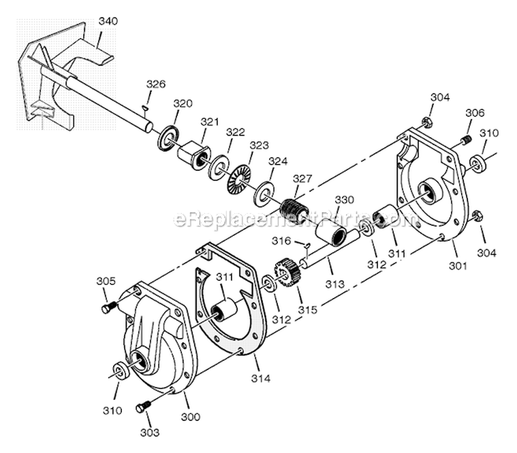 Gear_Case Diagram and Parts List for 627804X89C  Murray Snow Blower