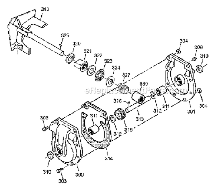 Gear Case Diagram and Parts List for 627804X89D  Murray Snow Blower