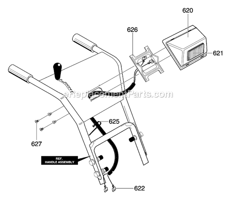 Headlight Diagram and Parts List for 627850X5A Single Murray Snow Blower