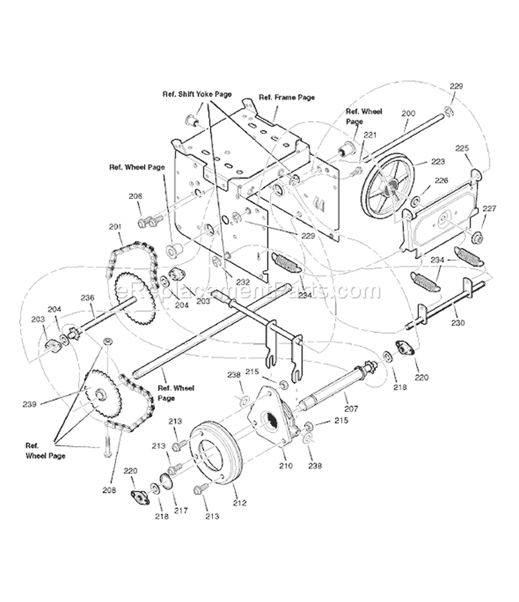 Page C Diagram and Parts List for 627855X110A SN927 - 2006 Murray Snow Blower