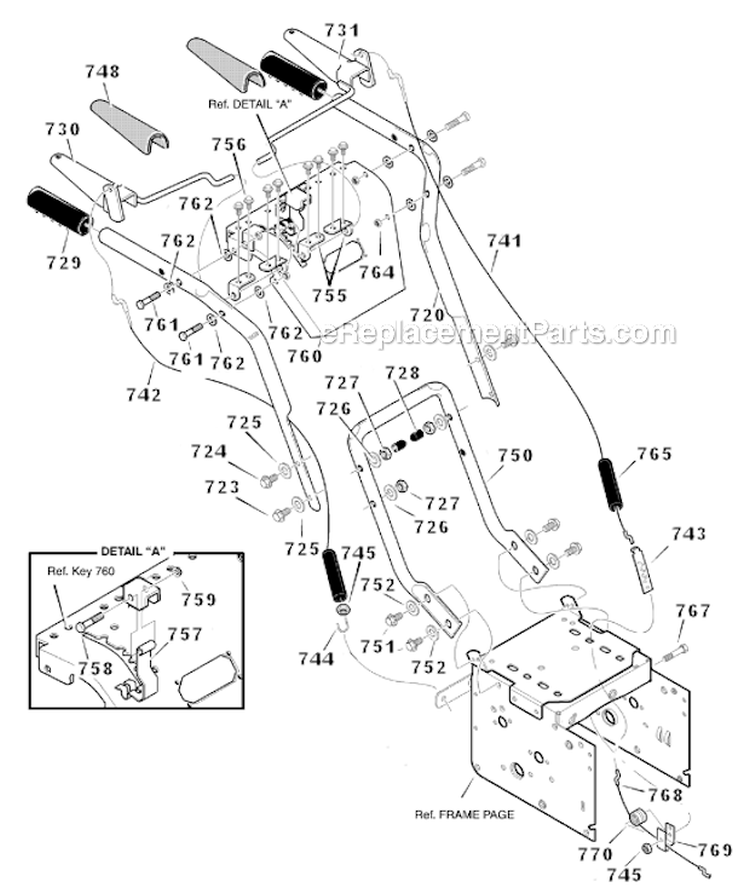 Handle_Assembly Diagram and Parts List for 631128X31B  Murray Snow Blower