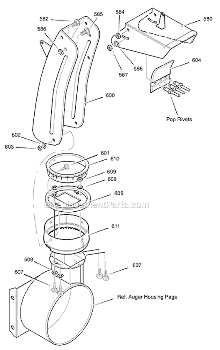 Discharge_Chute Diagram and Parts List for 631128X31B  Murray Snow Blower