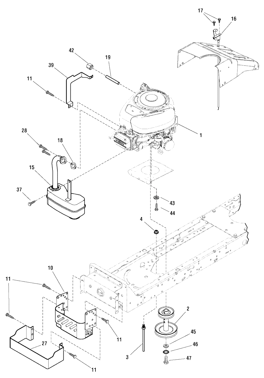 Engine Group - 13.5hp Briggs And Stratton (7501630) Diagram and Parts List for MT135380 (7800560)(2009) Murray Lawn Tractor Accessories