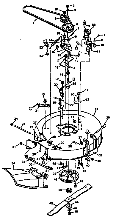 25" complete mower housing Diagram and Parts List for 403207A  Murray Lawn Mower