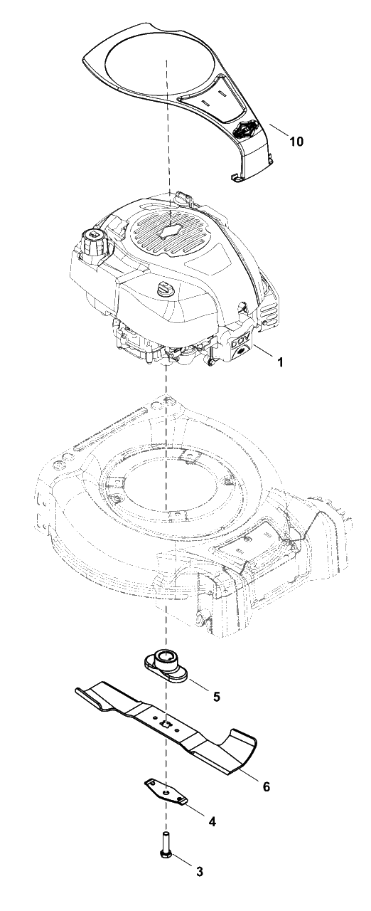 Engine And Blade Group Diagram and Parts List for EQ200 (2691601-00)(2019) Murray Lawn Mower