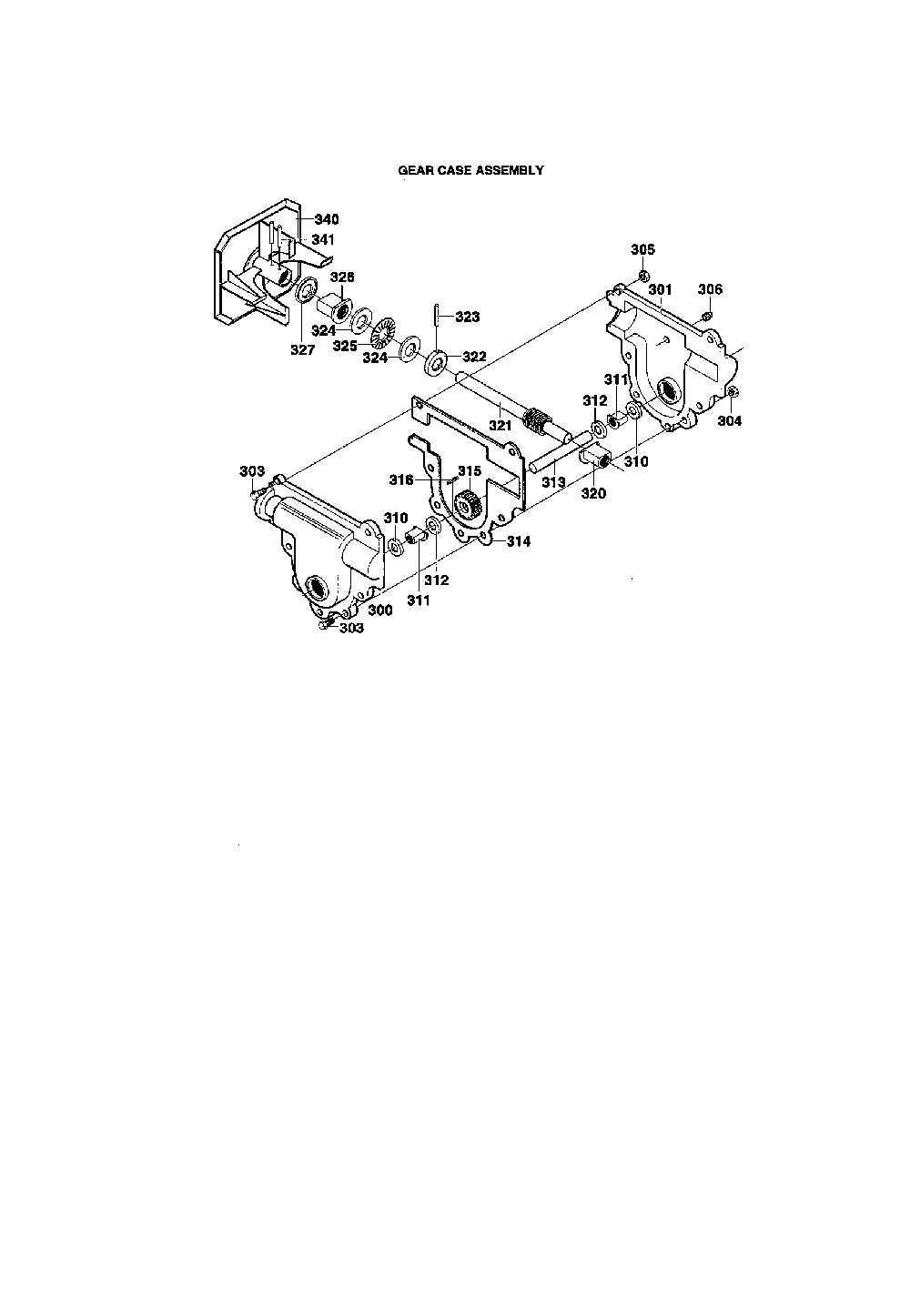 Gear case assembly Diagram and Parts List for 622504X8  Murray Snow Blower