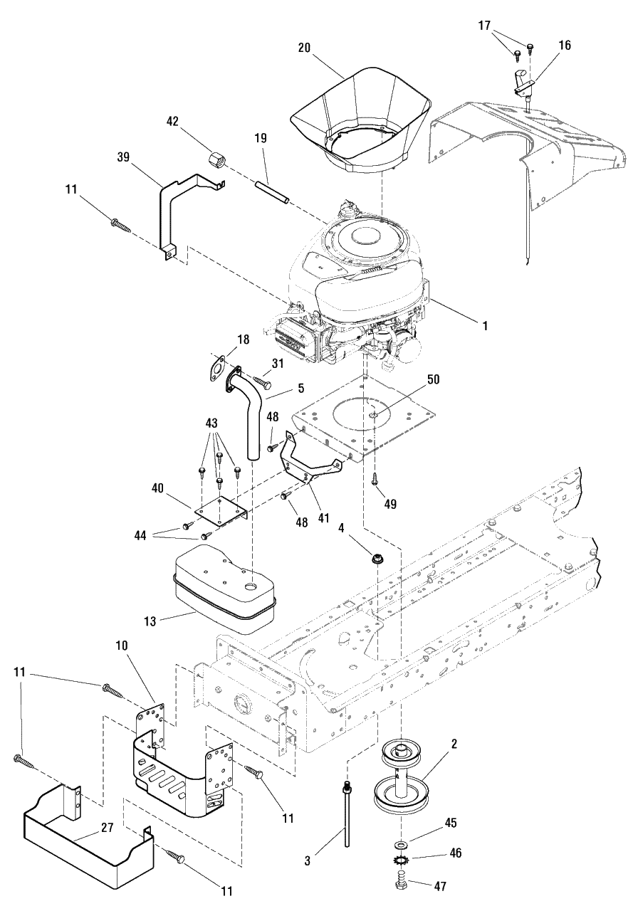 Engine Group - 17.5hp Briggs And Stratton Diagram and Parts List for MT175420 (7800562)(2009) Murray Lawn Tractor