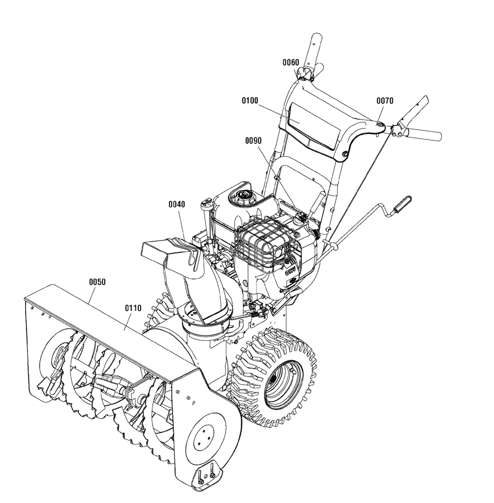 Decals Diagram and Parts List for 900-27 (1695719)(2009) Murray Snow Blower