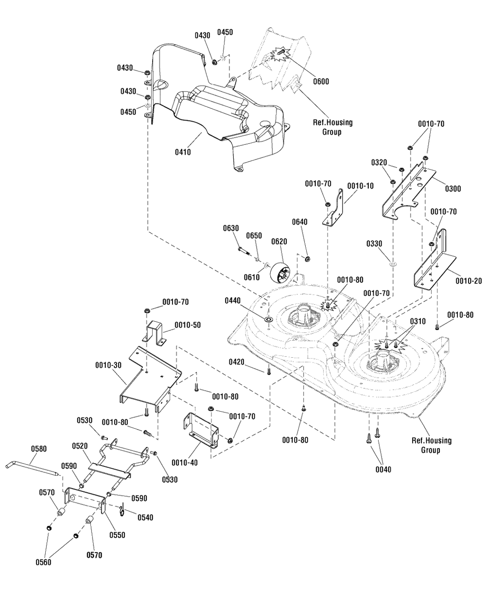 38-Inch Mower Deck - Support Group (885454c) Diagram and Parts List for EMT16538RD (2690927)(2011) Murray Lawn Tractor