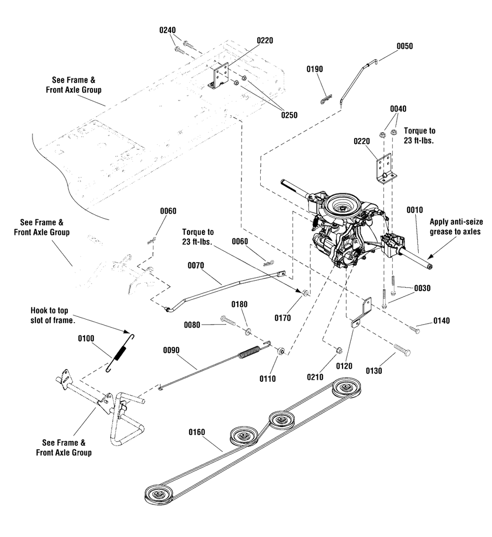 Transmission Group - Hydro Gear Diagram and Parts List for MT175420H (2690928)(2011) Murray Lawn Tractor