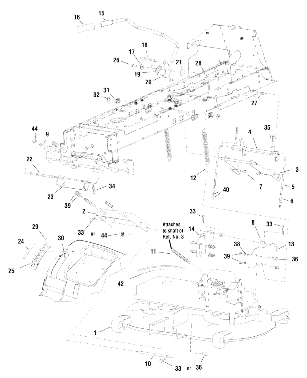 Lift Group Diagram and Parts List for EYK19540RD (2988143)(2009) Murray Lawn Tractor