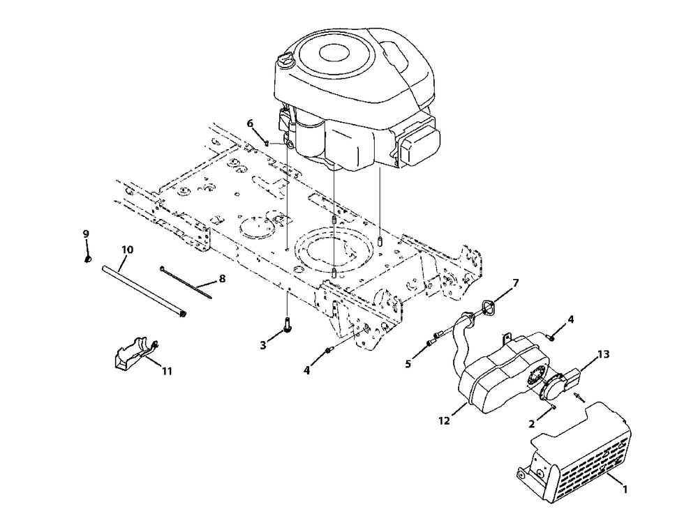 Engine Accessories Diagram and Parts List for 13AL795T058 2013 Murray Lawn Tractor