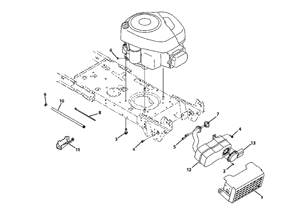Engine Accessories Diagram and Parts List for 13AO785S058 2013 Murray Lawn Tractor