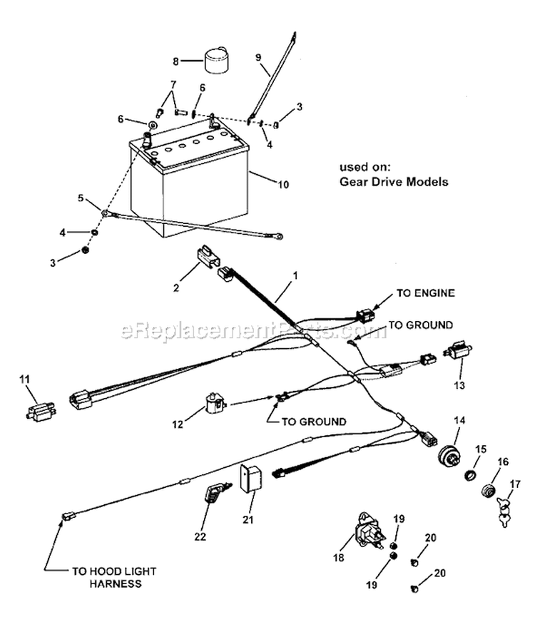 Page D Diagram and Parts List for 7800191 LT185420 Murray Lawn Tractor