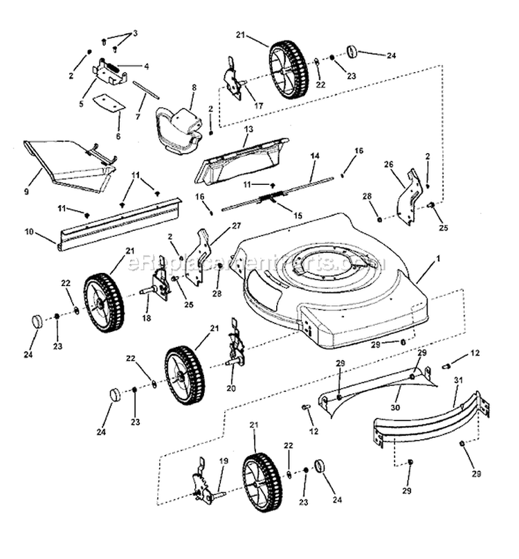 Page A Diagram and Parts List for 7800240 NM2255 Murray Lawn Mower