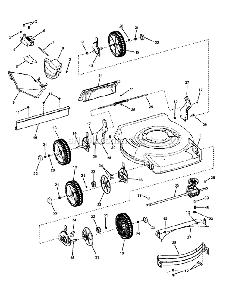 Page A Diagram and Parts List for 7800242 NMP2265 Murray Lawn Mower
