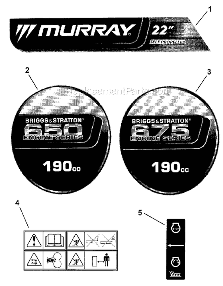 Page D Diagram and Parts List for 7800248 EMP22675HW Murray Lawn Mower