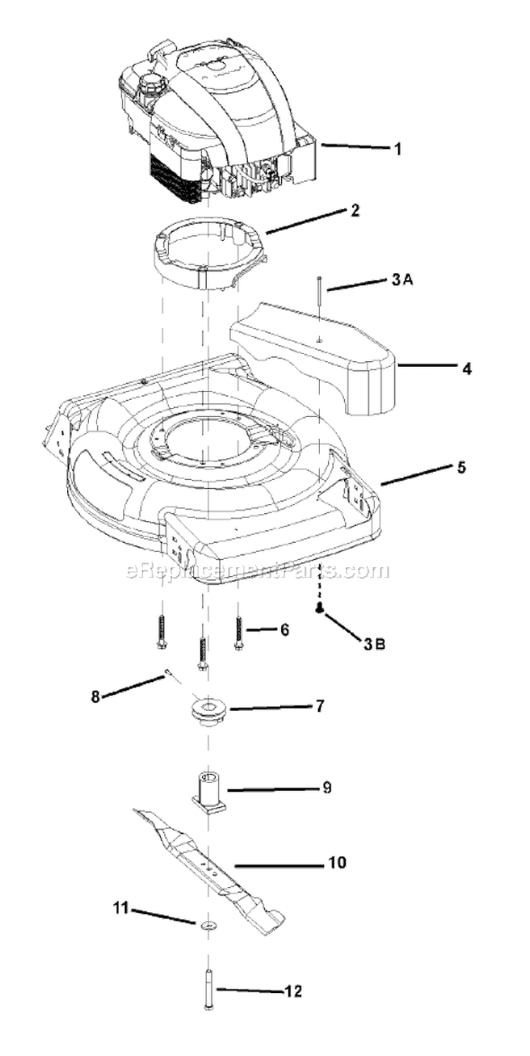 Page A Diagram and Parts List for 7800267 BTP2265HW Murray Lawn Mower