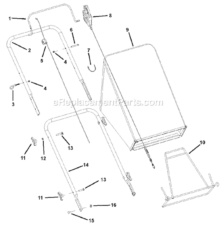 Page B Diagram and Parts List for 7800267 BTP2265HW Murray Lawn Mower