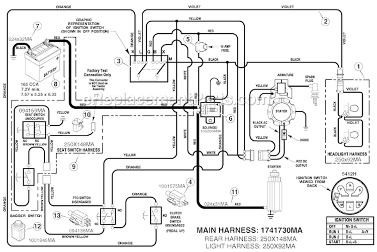 Page C Diagram and Parts List for 7800274 312006x11E Murray Lawn Tractor
