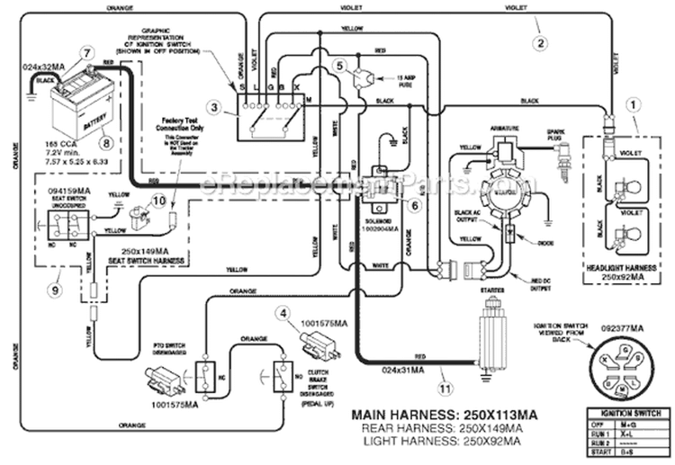 Page C Diagram and Parts List for 7800275 309006x78C Murray Lawn Tractor