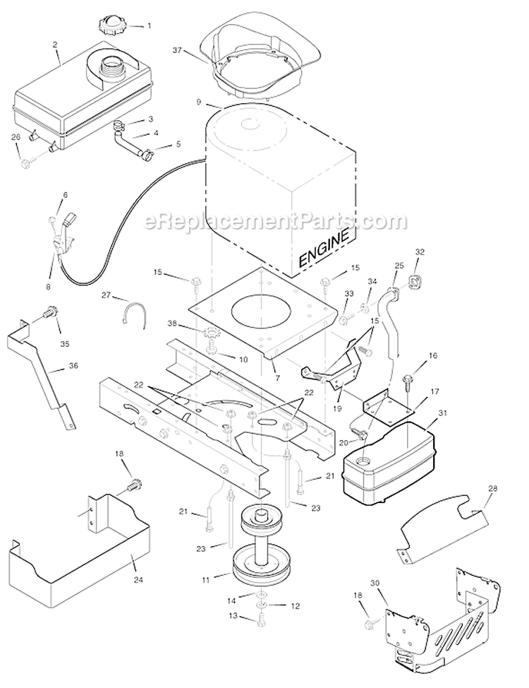 Page D Diagram and Parts List for 7800276 385048x114 Murray Lawn Tractor