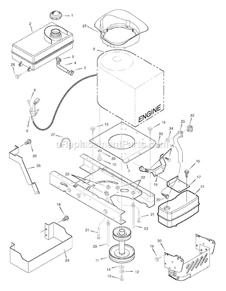 Page D Diagram and Parts List for 7800277 385048x51A Murray Lawn Tractor