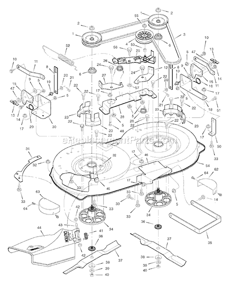 Page F Diagram and Parts List for 7800277 385048x51A Murray Lawn Tractor