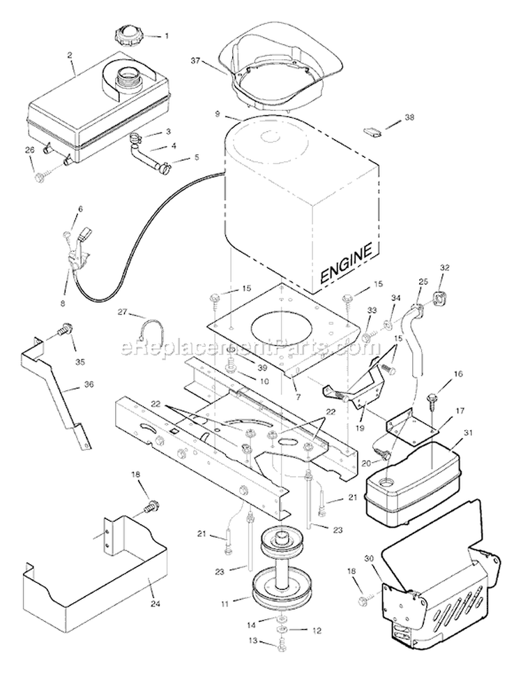 Page D Diagram and Parts List for 7800278 405021x114 Murray Lawn Tractor