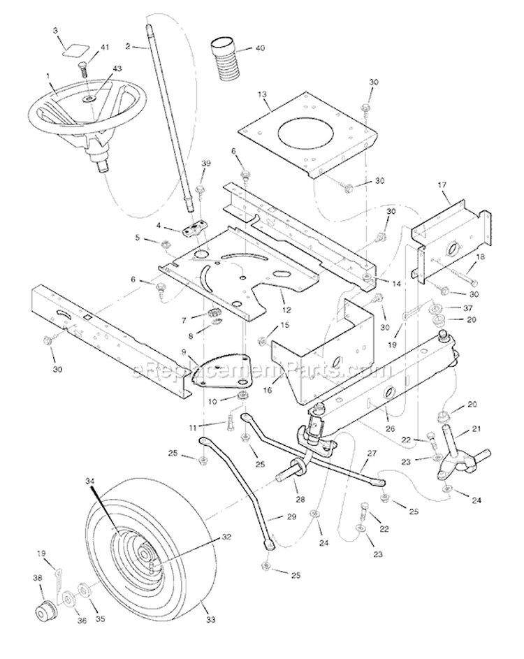 Page H Diagram and Parts List for 7800278 405021x114 Murray Lawn Tractor